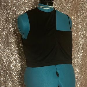 Asymmetrical neck crop top